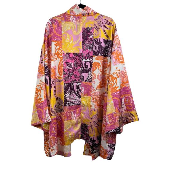 Eloquii New Patchwork Print Kimono Cardigan Robe Size 26/28 Colorful Boho Artsy - Picture 15 of 16